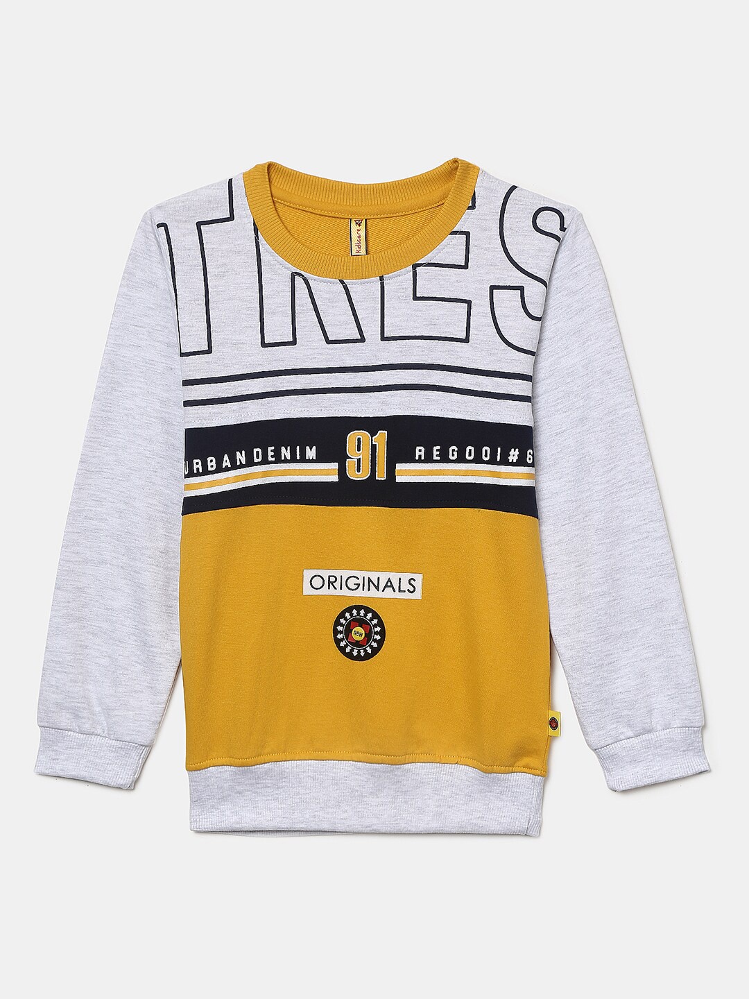 

V-Mart Boys Printed Cotton T-shirt, Mustard
