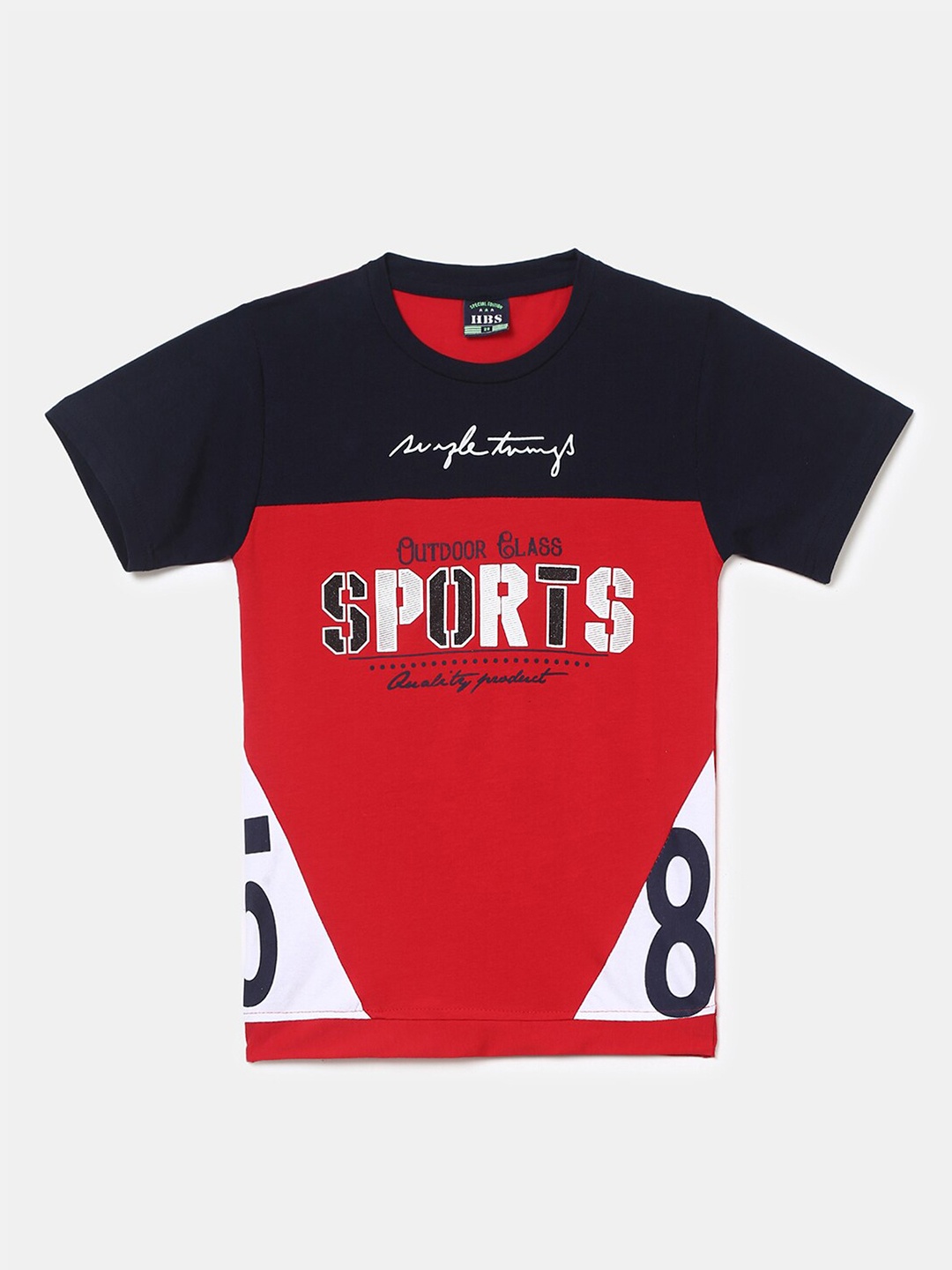 

V-Mart Boys Typography Printed Cotton T-shirt, Red