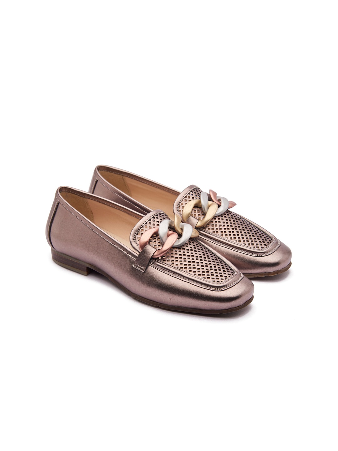 

MICHAEL ANGELO Women Textured Loafers, Copper