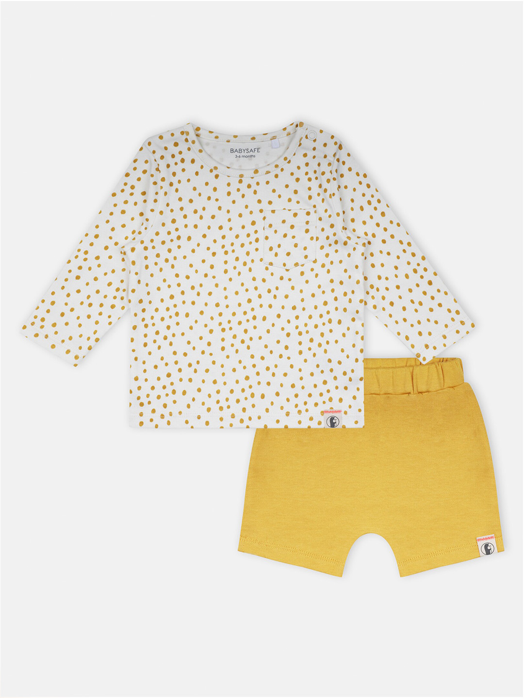

Babysafe Infants Boys Printed Pure Cotton T-shirt with Shorts, White