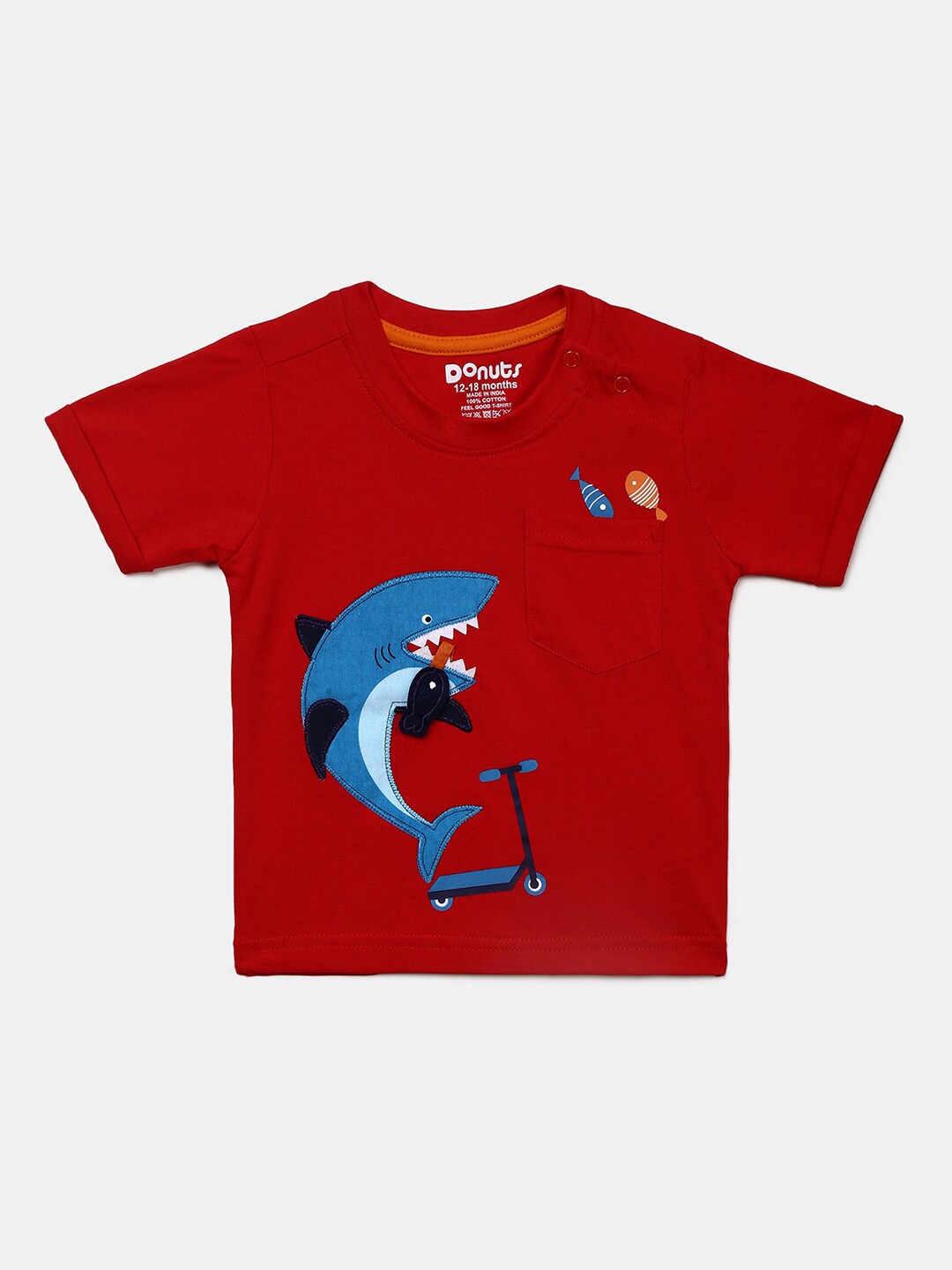 

V-Mart Kids Printed Applique T-shirt, Red