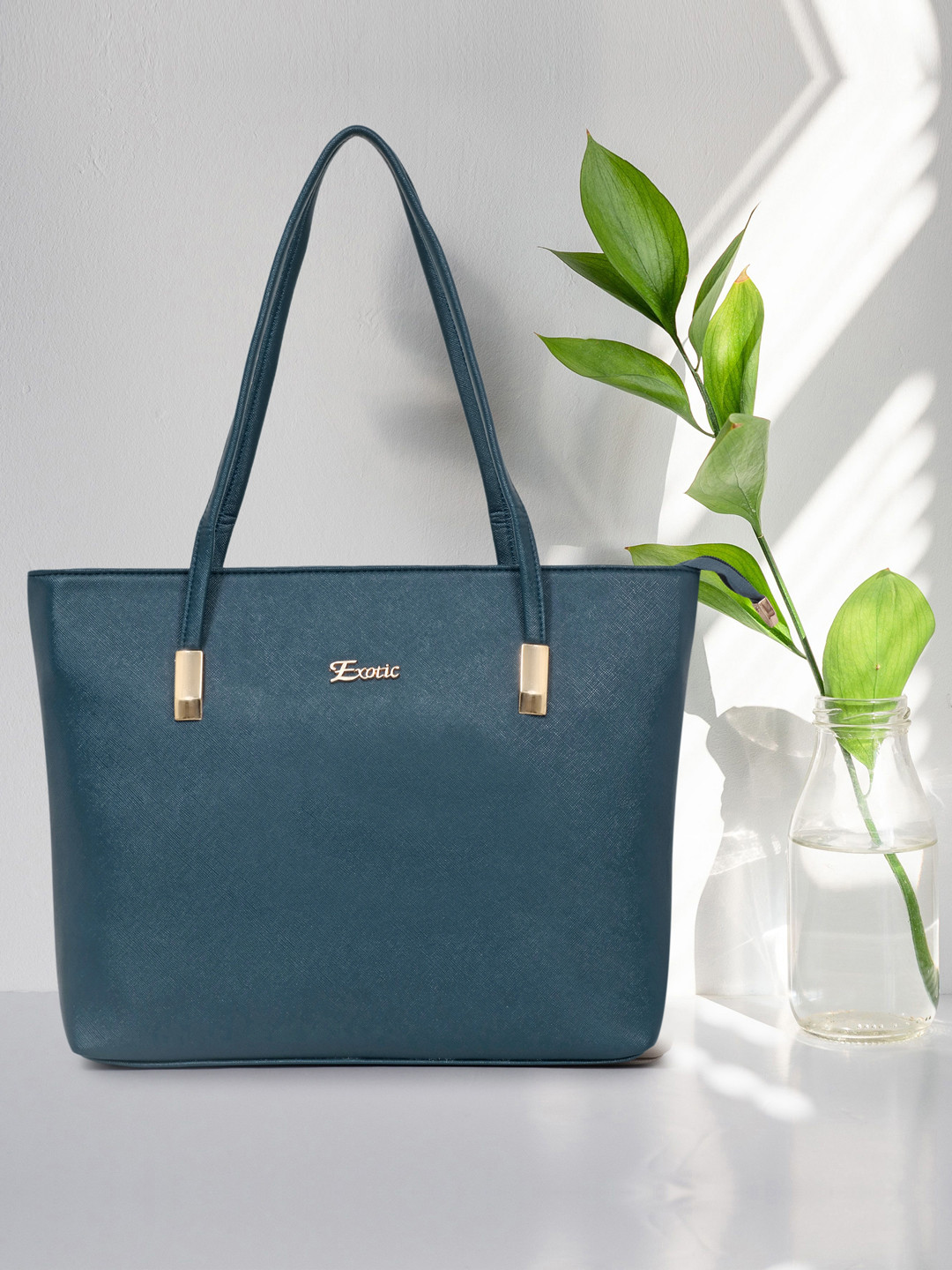 

Exotic PU Structured Shoulder Bag, Blue