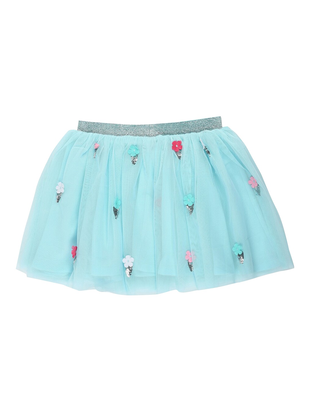 

Peter England Girls Embellished Pure Cotton Mini Flared Skirts, Blue