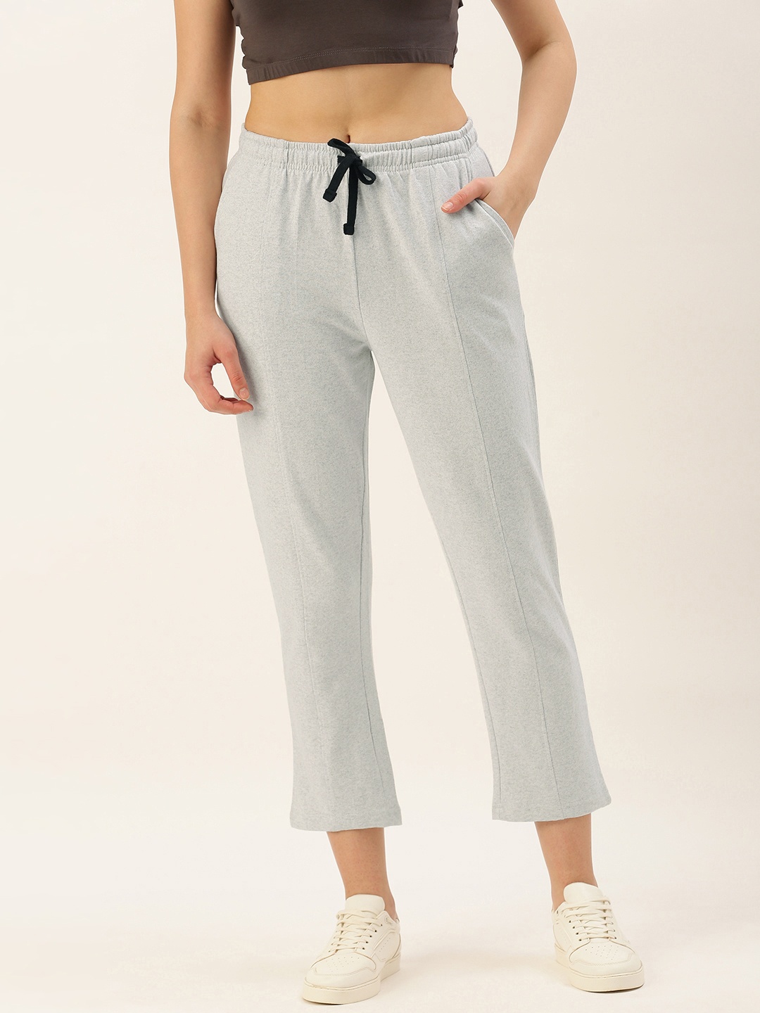 

ARISE Women White Cropped Track Pants