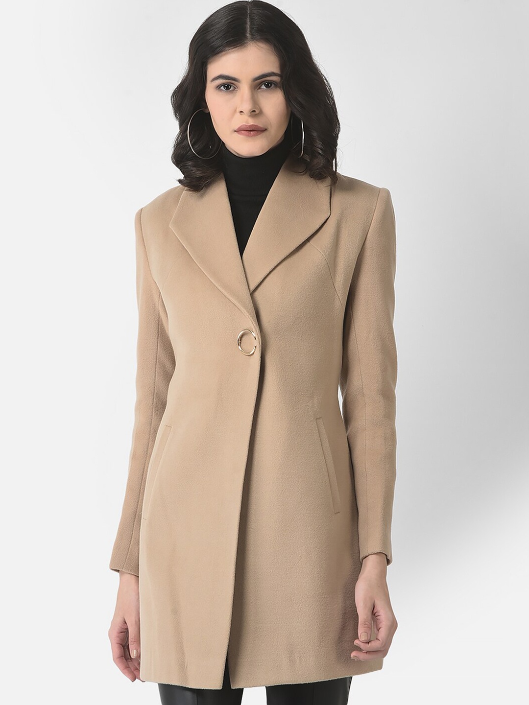 

Crimsoune Club Women A-Line Overcoat, Beige