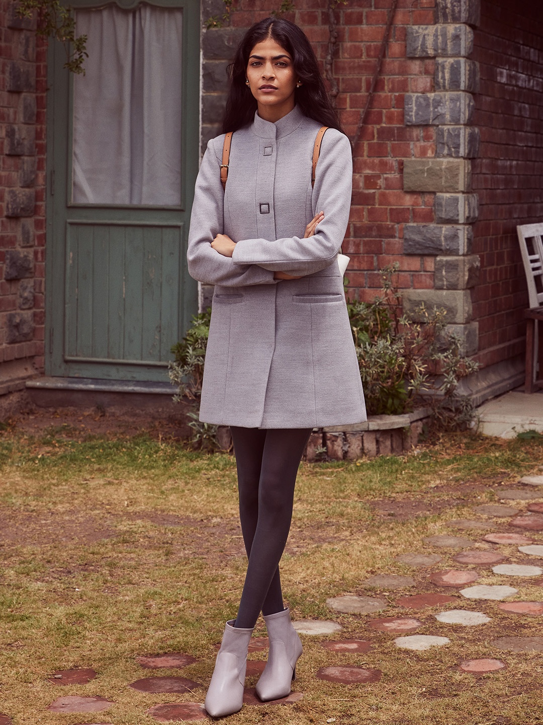 

Crimsoune Club Women A-Line Over-Coat, Grey