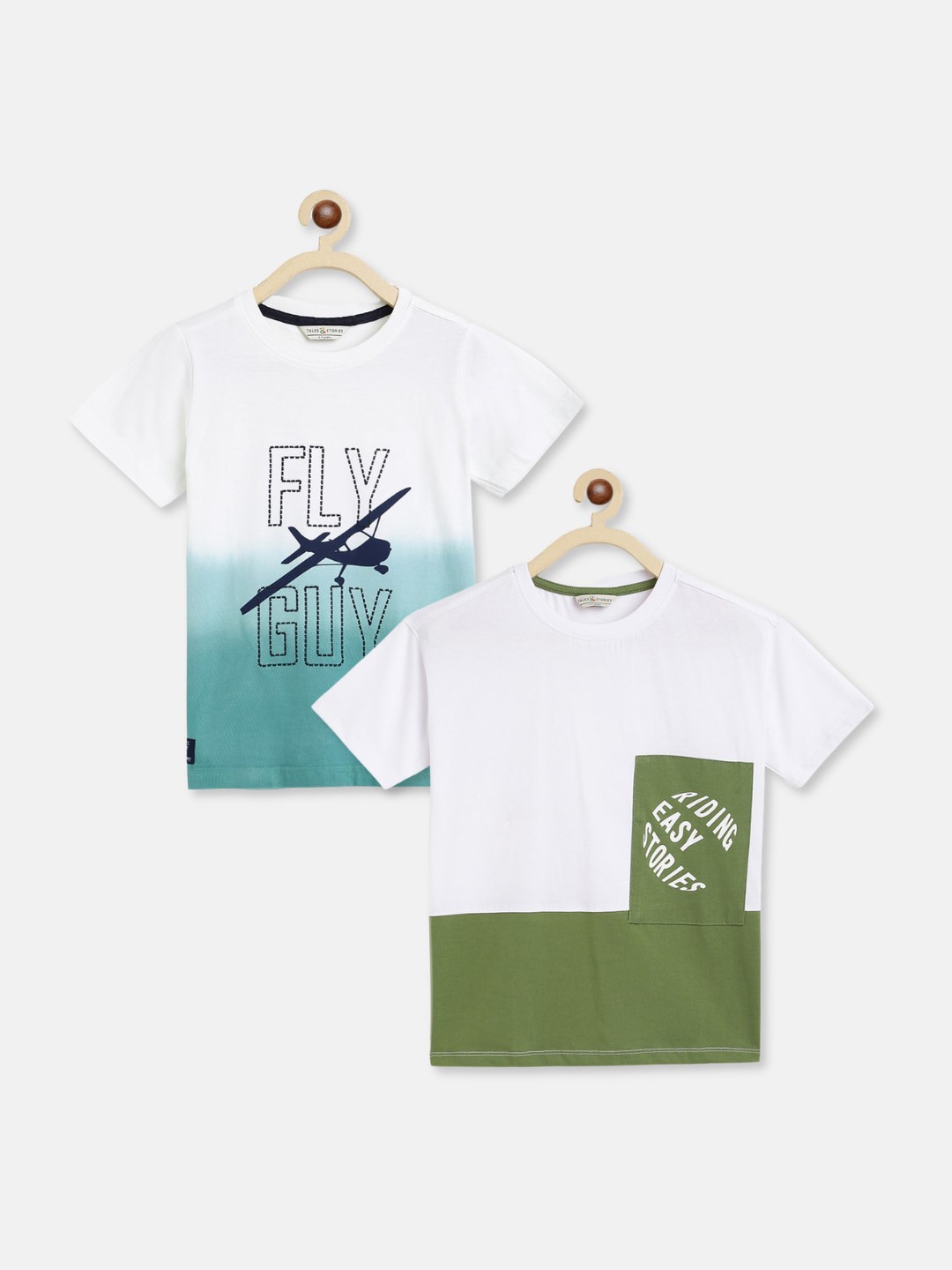 

TALES & STORIES Boys Pack Of Two Printed T-shirt, Multi