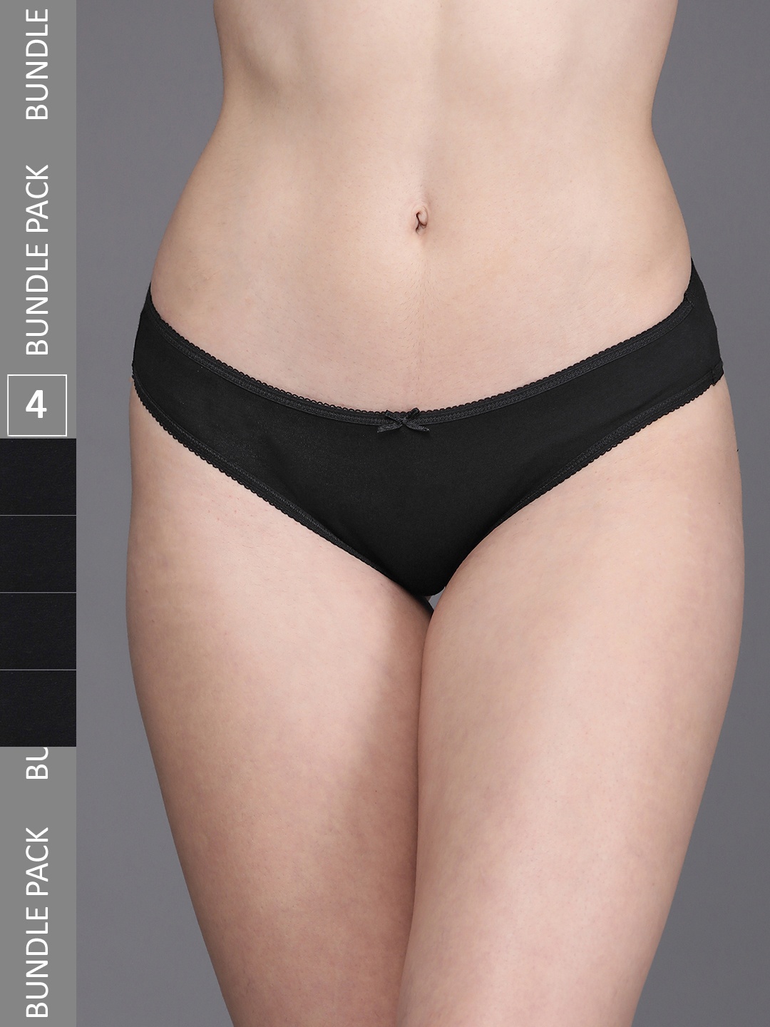 

NEXT Women Pack Of 4 Low-Rise Basic Briefs U95409, Black