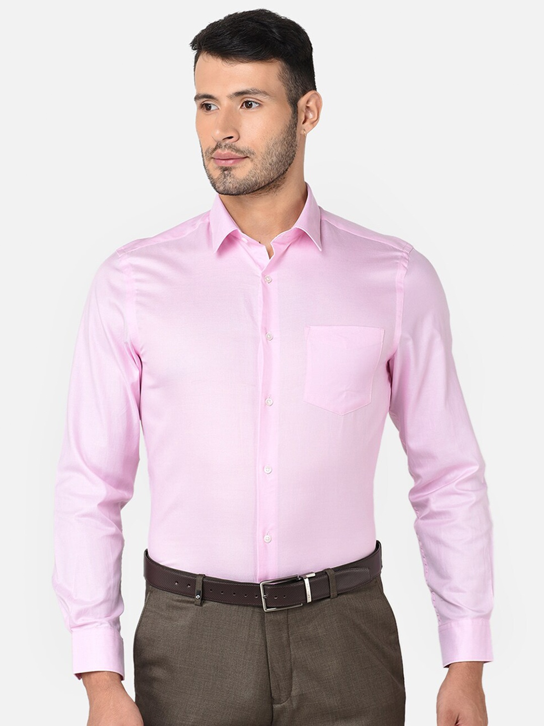 

J Hampstead Men Cotton Classic Slim Fit Formal Shirt, Pink