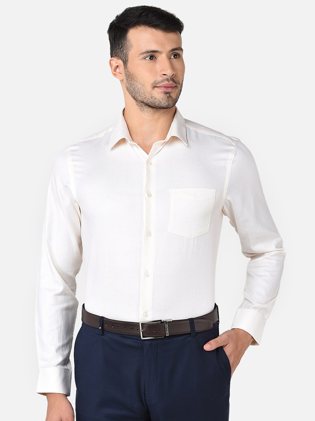 

J Hampstead Men Classic Slim Fit Cotton Formal Shirt, Yellow