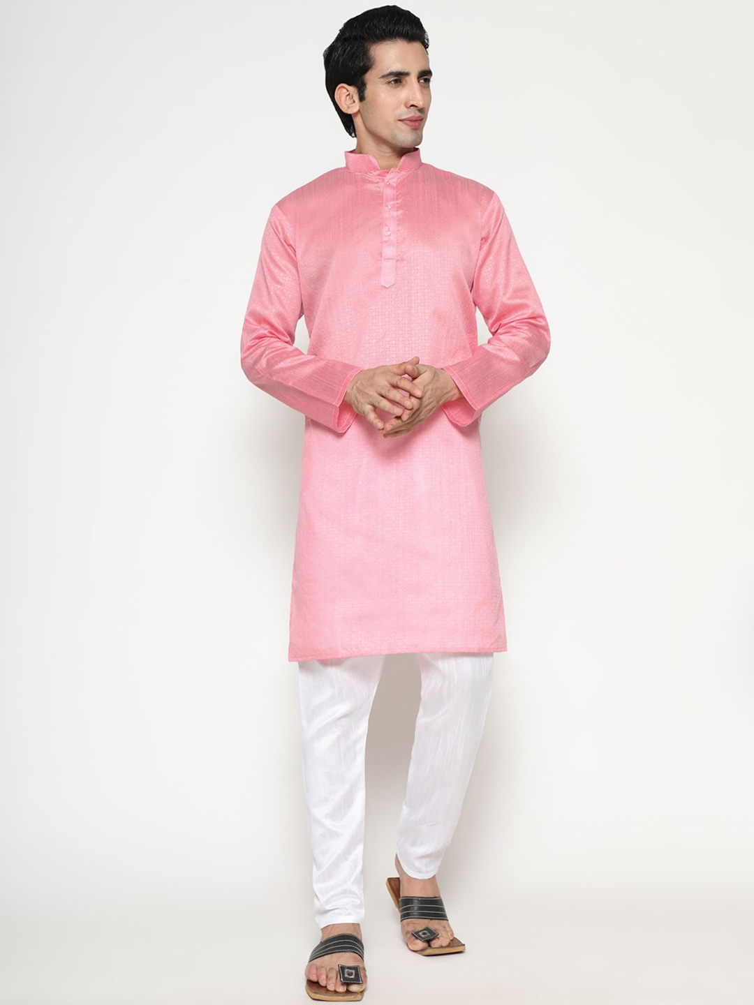 

PREMROOP- THE STYLE YOU LOVE Men Ethnic Kurta with Pyjamas, Pink