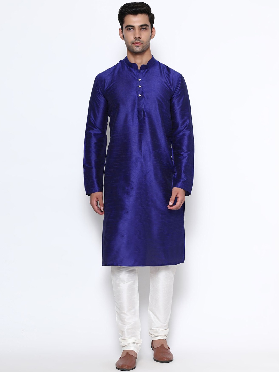 

PREMROOP- THE STYLE YOU LOVE Men Solid Kurta with Churidar, Blue