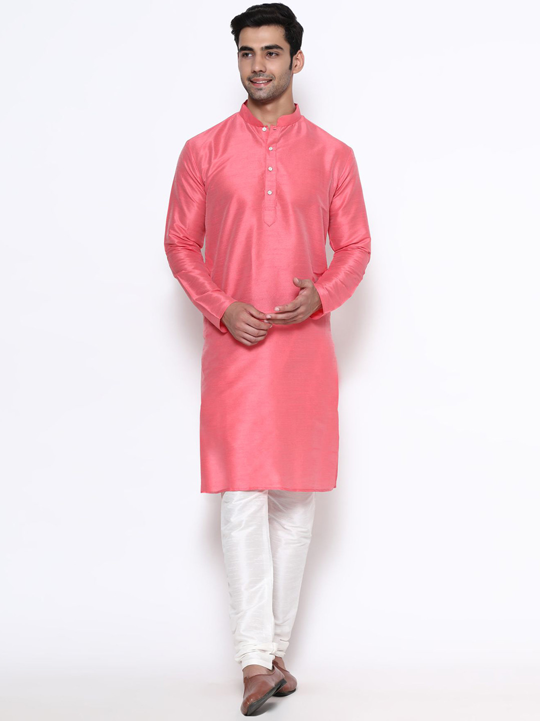 

PREMROOP- THE STYLE YOU LOVE Men Kurta with Pyjamas, Peach