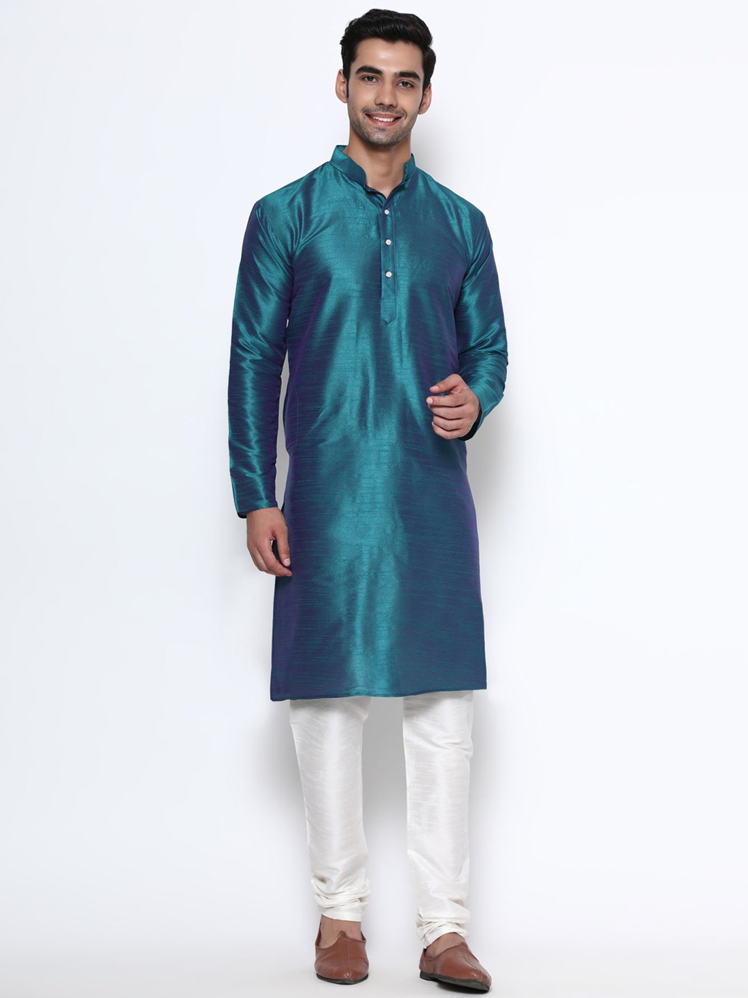 

PREMROOP- THE STYLE YOU LOVE Men Solid Kurta with Churidar, Blue