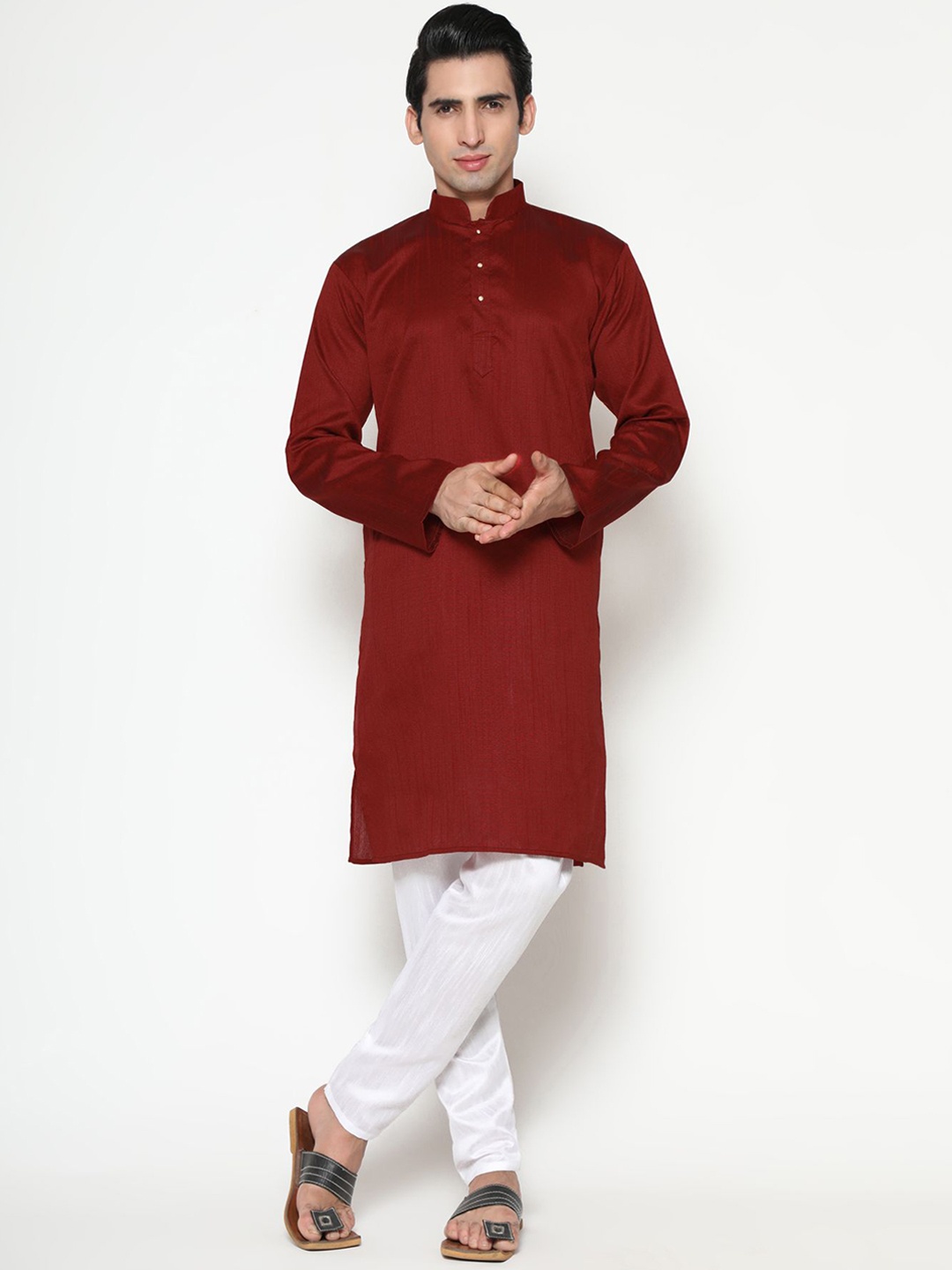 

PREMROOP- THE STYLE YOU LOVE Men Kurta With Pyjamas, Maroon