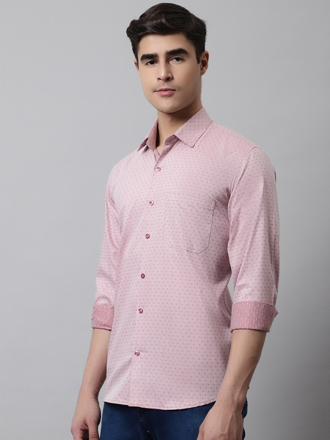 

JAINISH Men Classic Printed Pure Cotton Casual Shirt, Coral