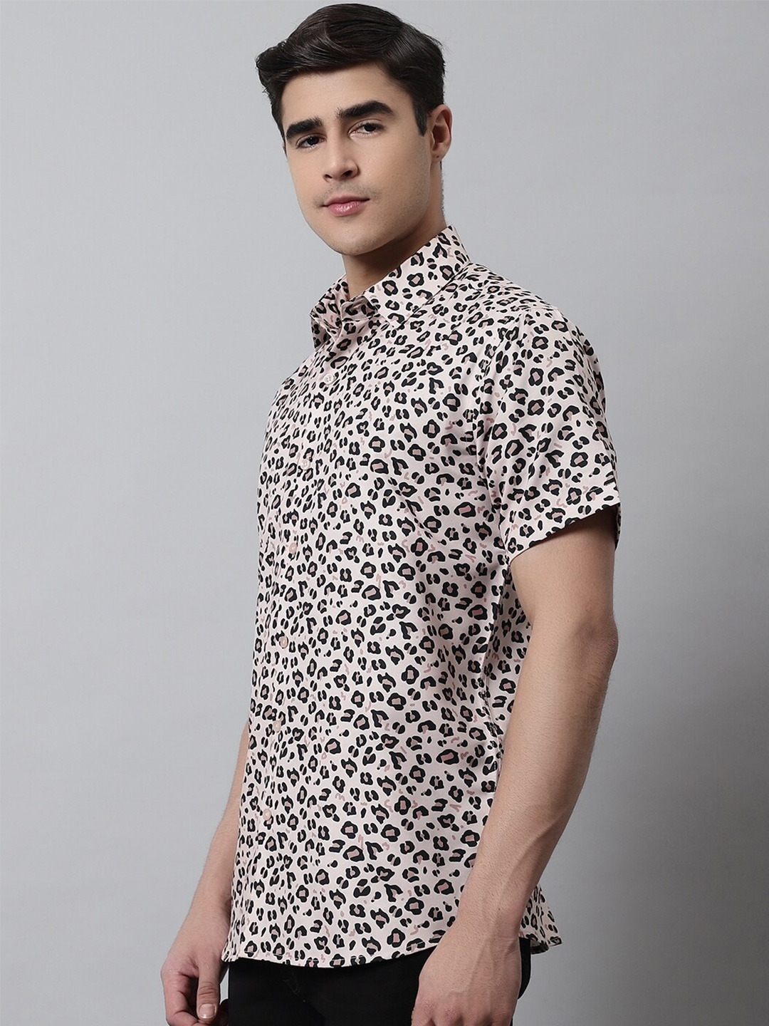 

JAINISH Men Classic Printed Cotton Casual Shirt, Cream