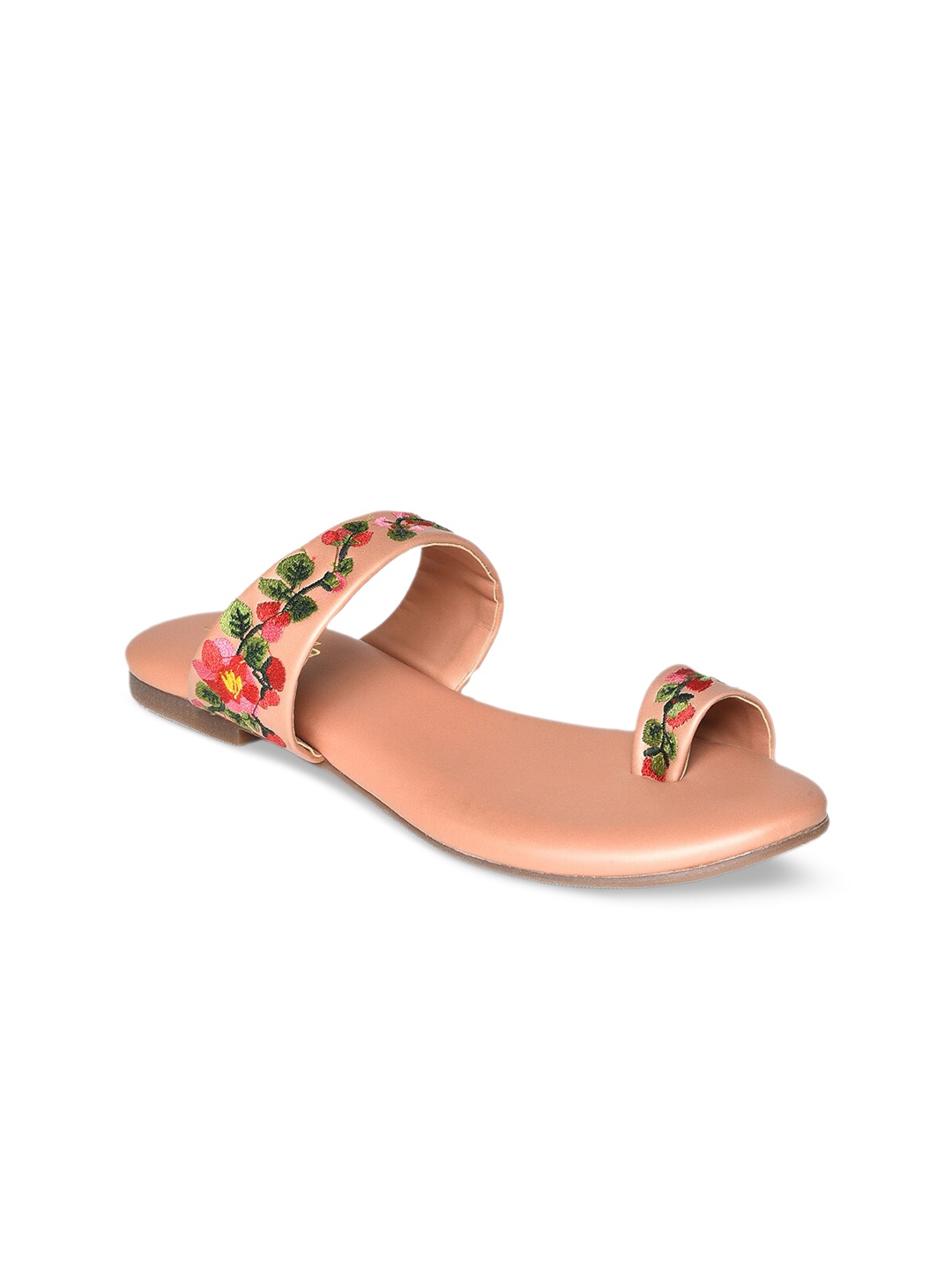 

AURELIA Women Printed One Toe Flats, Gold