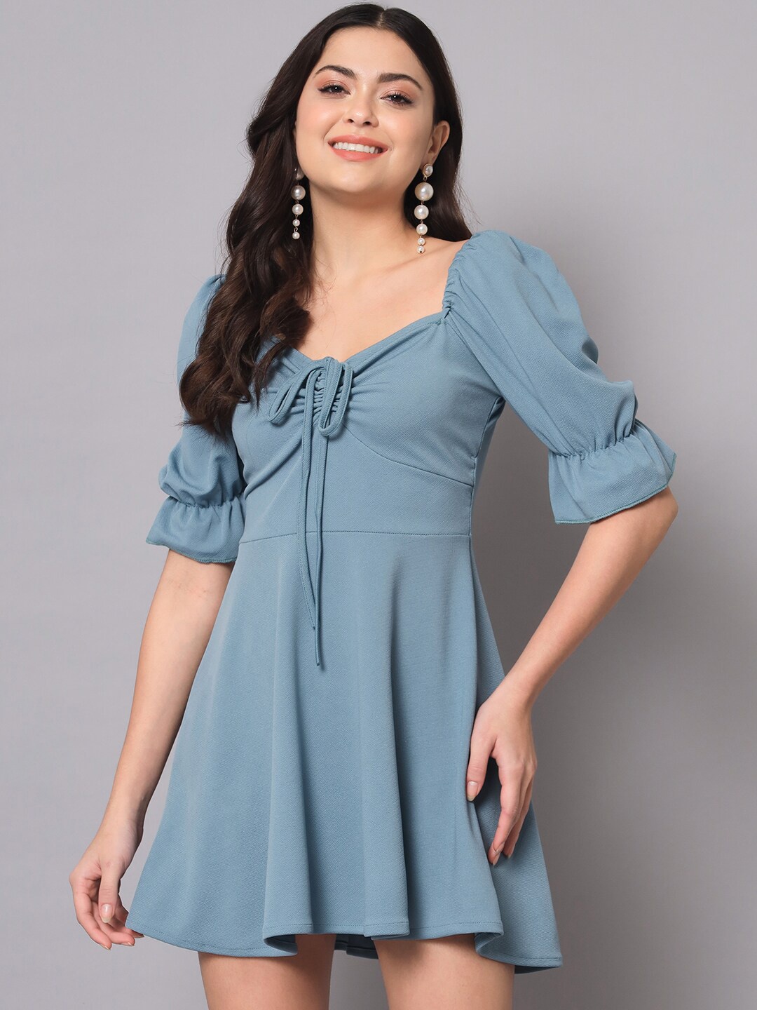 

AAHWAN Flared Mini Dress, Blue