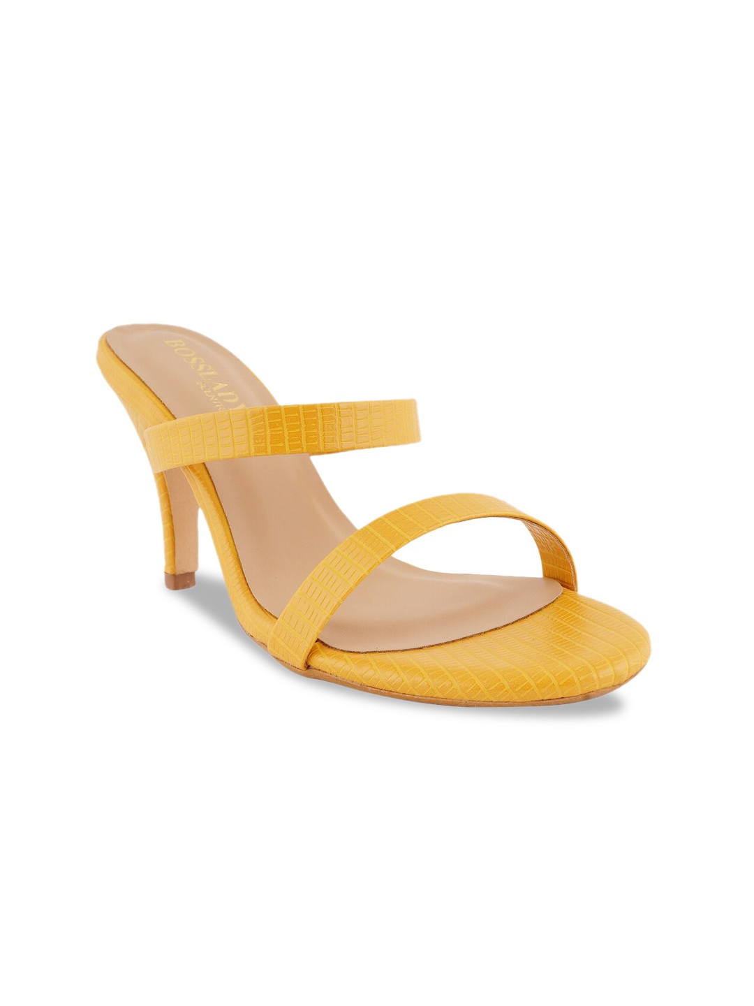 

SCENTRA Textured Stiletto Heels, Mustard