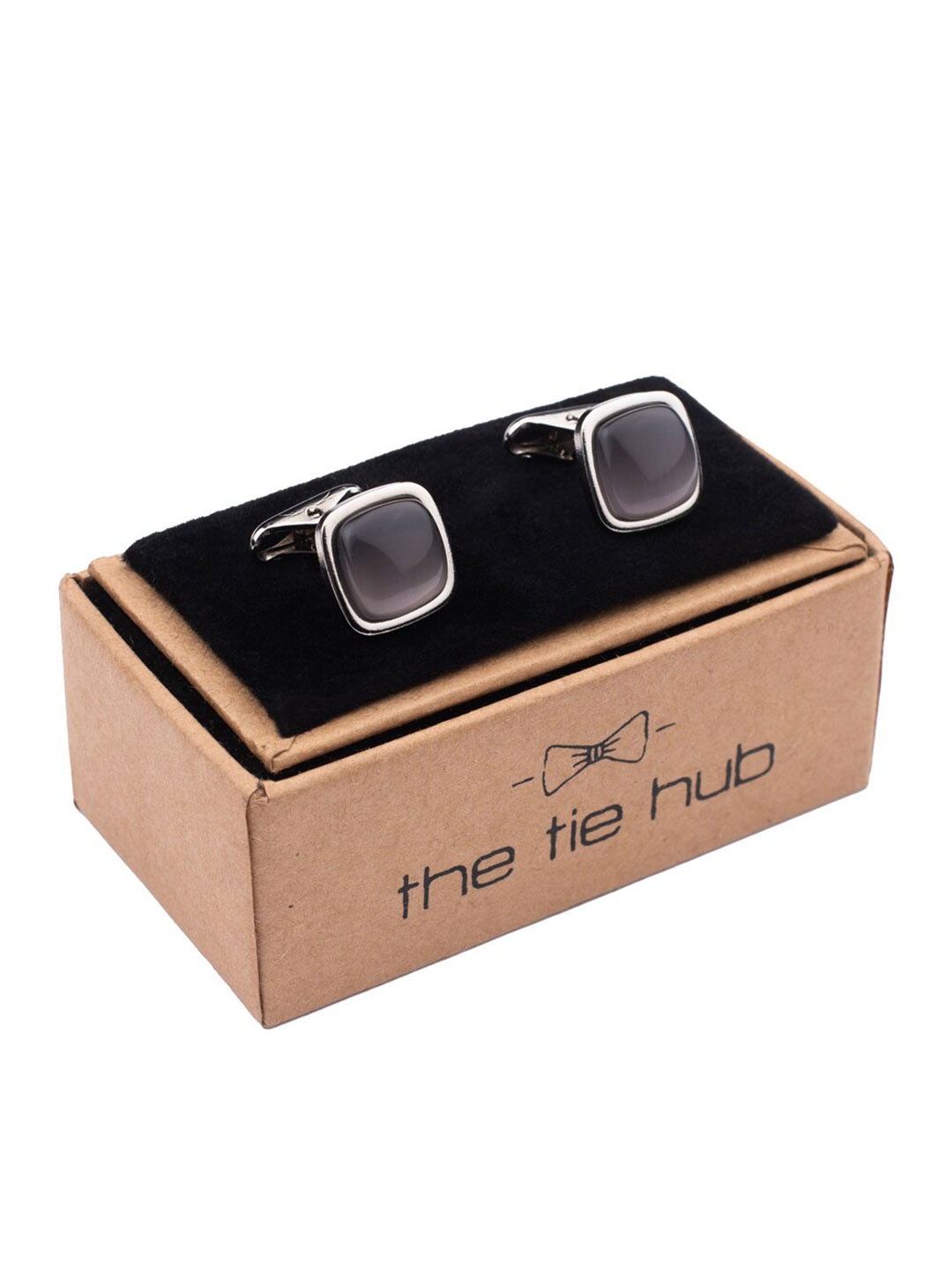 

The Tie Hub Brass Cufflink, Grey