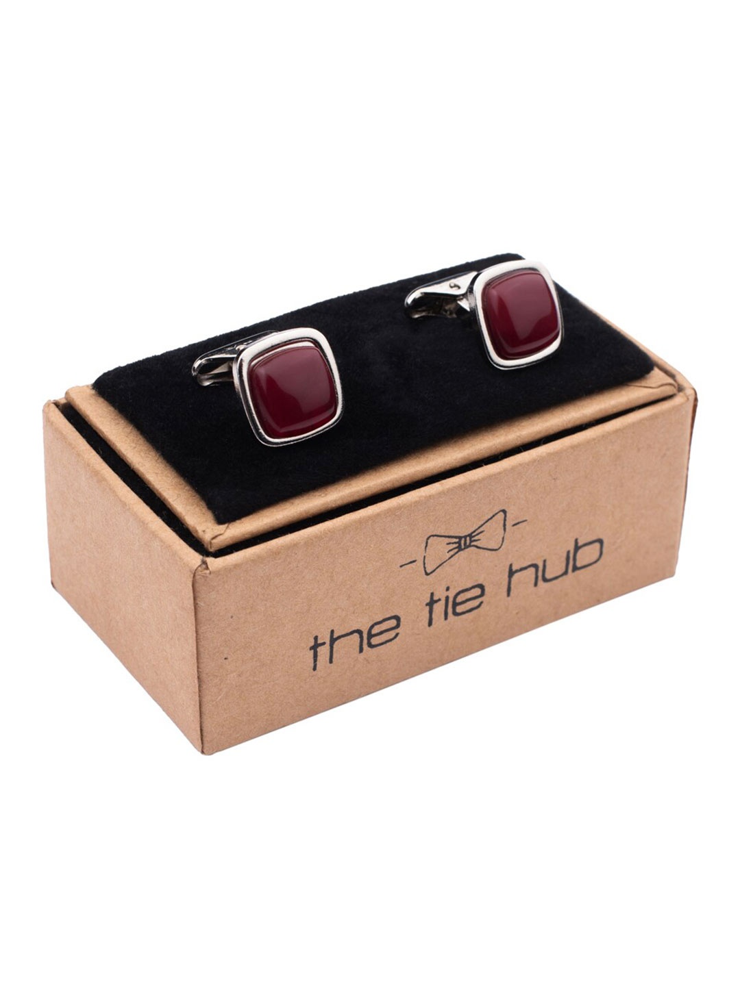 

The Tie Hub Brass Cufflink, Maroon