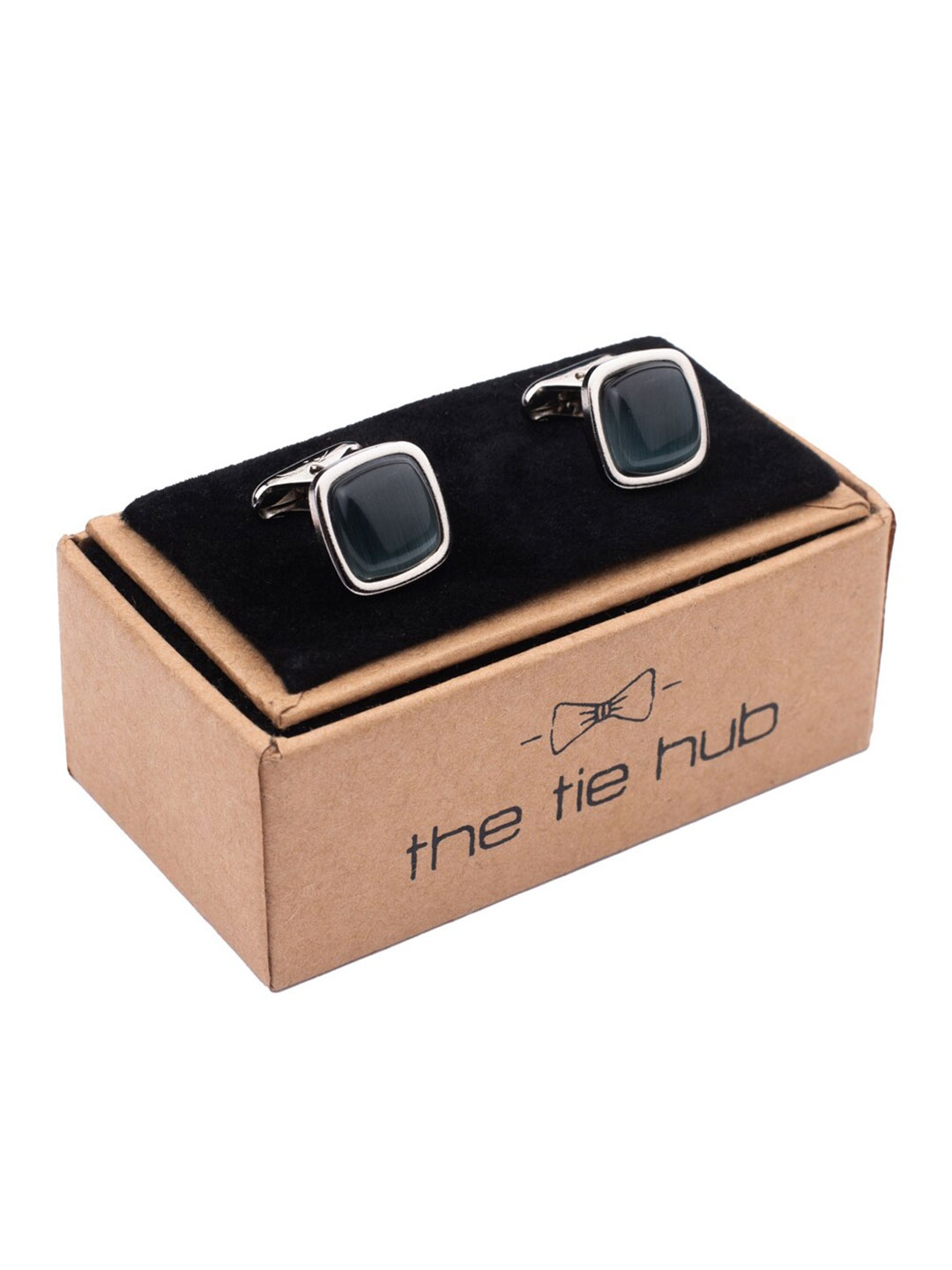 

The Tie Hub Square Cufflink, Grey