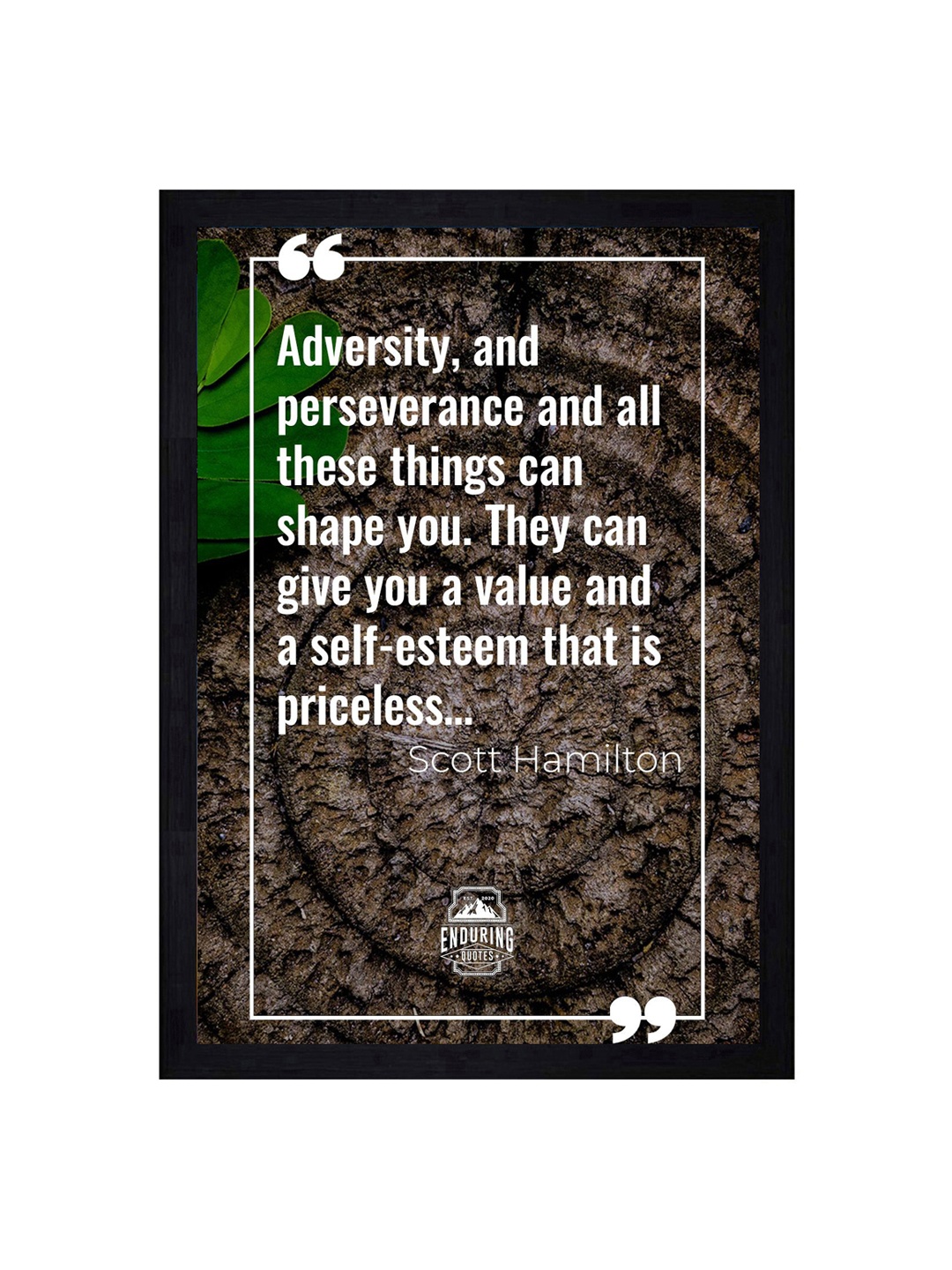 

Gallery99 Brown & Green Motivational Quote Printed Framed Wall Decor 14X20 Inches