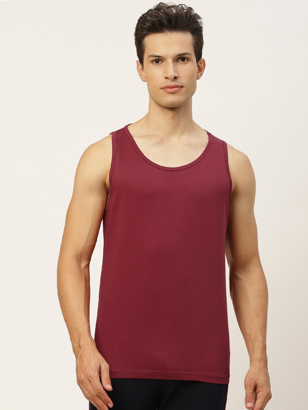 

Rodzen Men Cotton Sleeveless Lounge T-shirt, Maroon