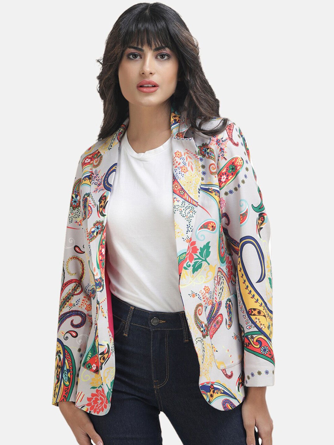 

Shaye Women Paisley Printed Tailored-Fit Open Front Blazer, Grey
