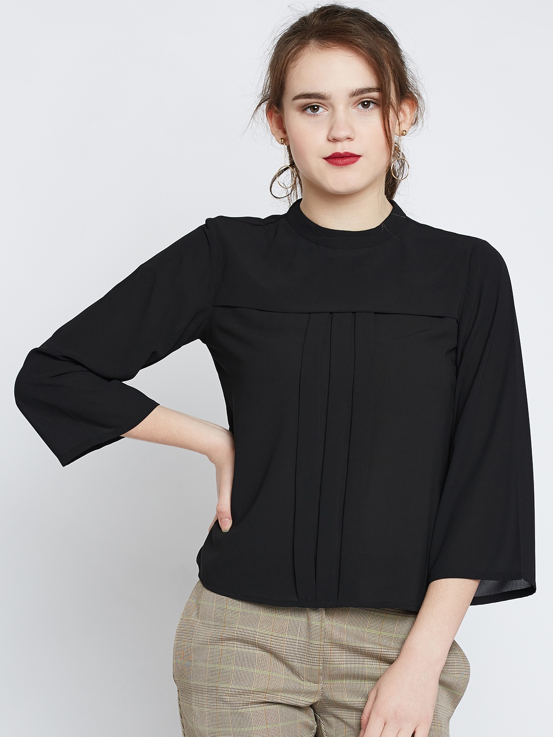 

Marie Claire Women Black Solid Top