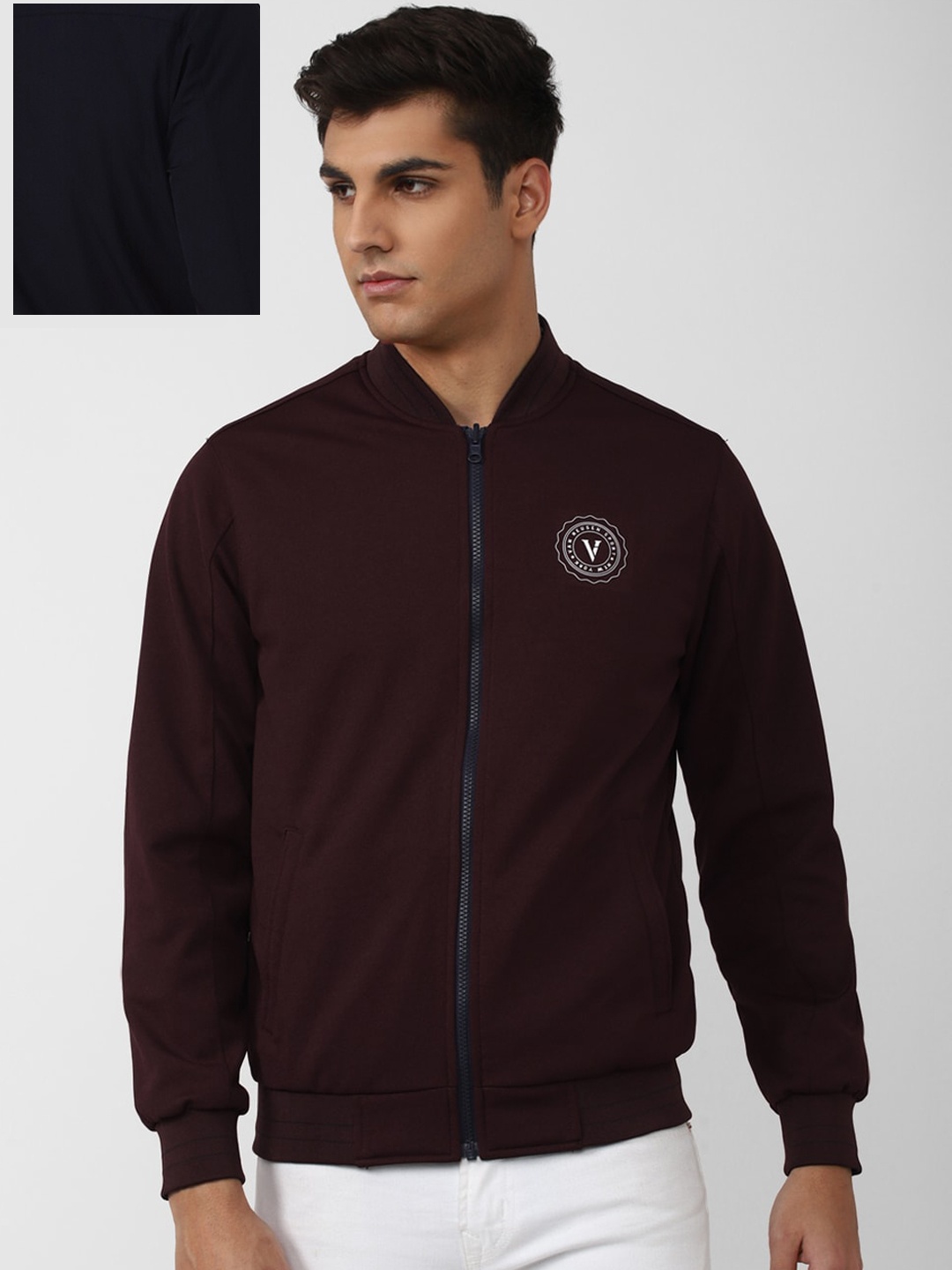 

Van Heusen Sport Men Solid Reversible Bomber Jacket, Burgundy