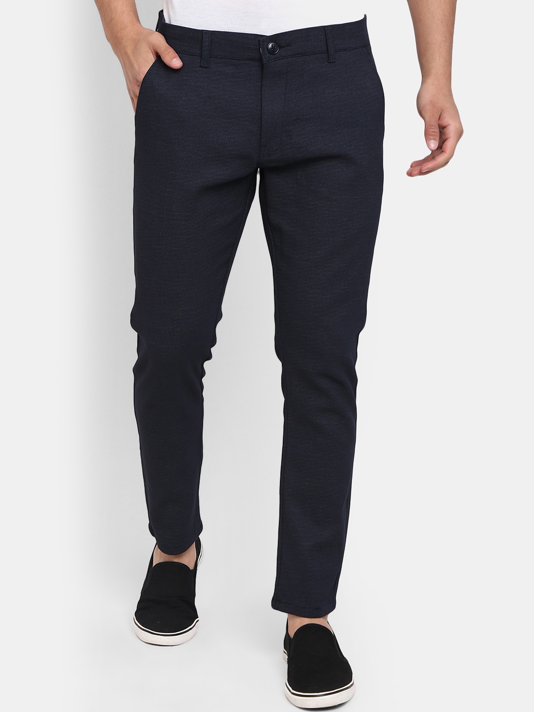 

V-Mart Men Classic Cotton Trousers, Navy blue