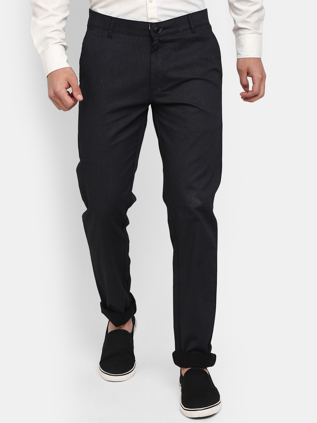 

V-Mart Men Classic Slim Fit Trousers, Black