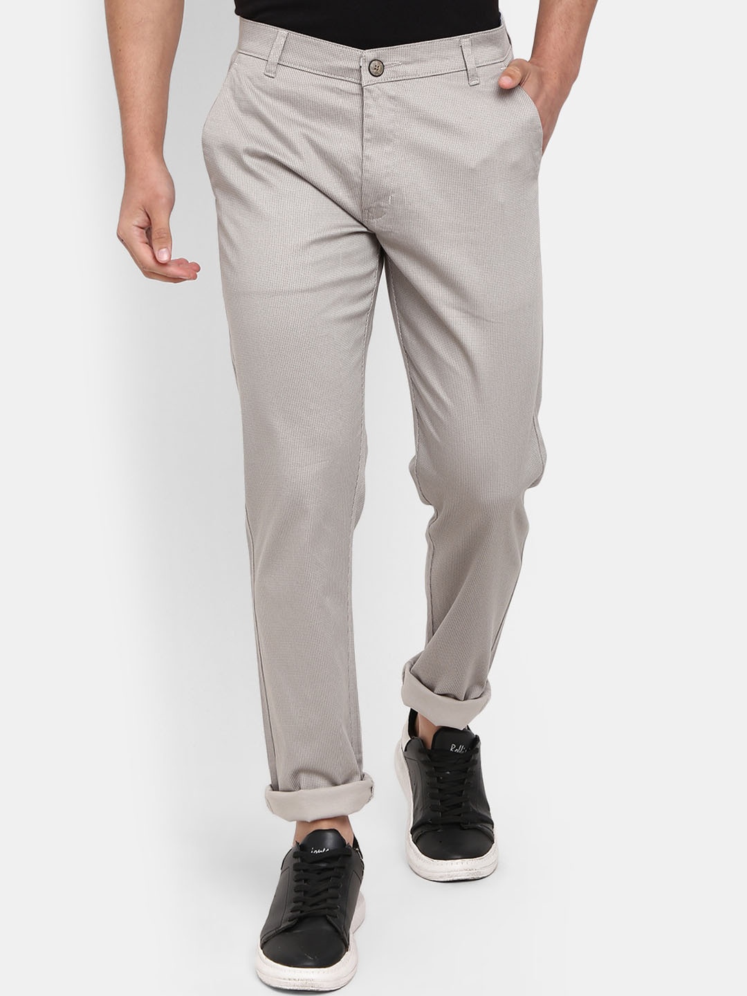 

V-Mart Men Classic Slim Fit Trousers, Off white