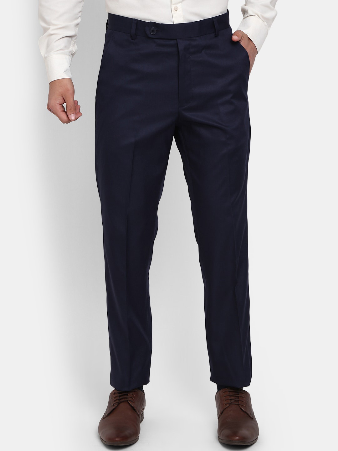 

V-Mart Men Classic Slim Fit Cotton Formal Trouser, Navy blue