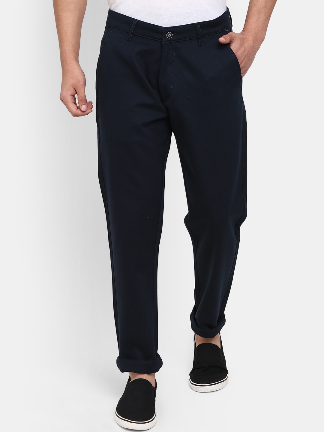 

V-Mart Men Classic Trousers, Navy blue