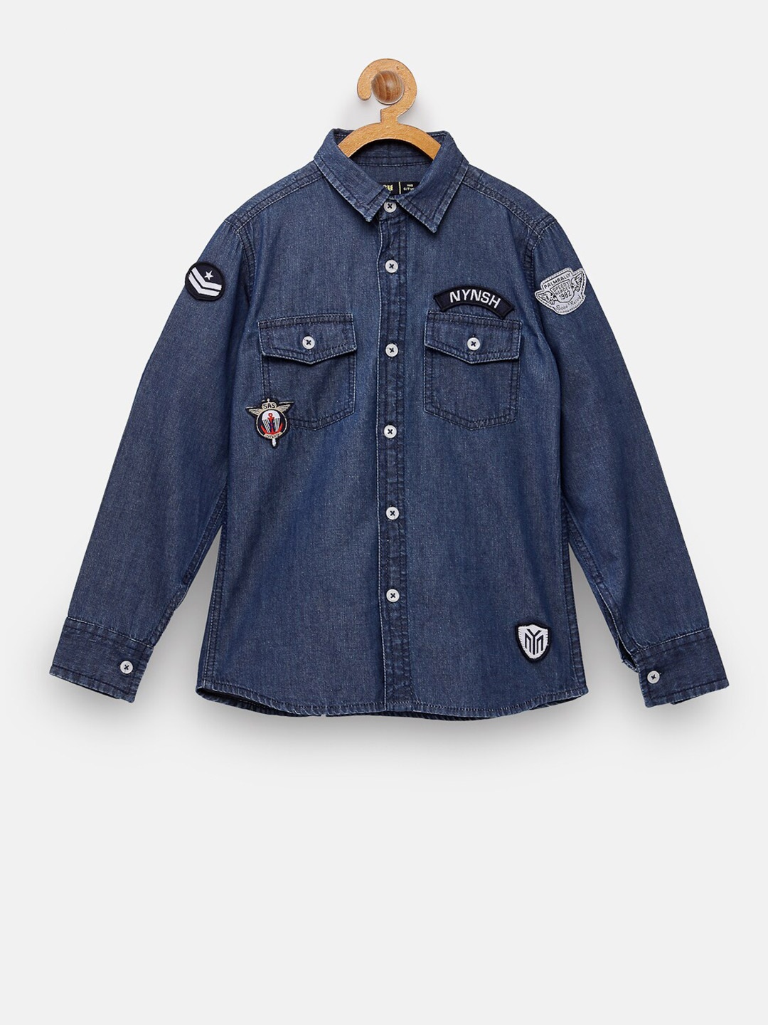 

NYNSH Boys Cotton Casual Shirt, Blue