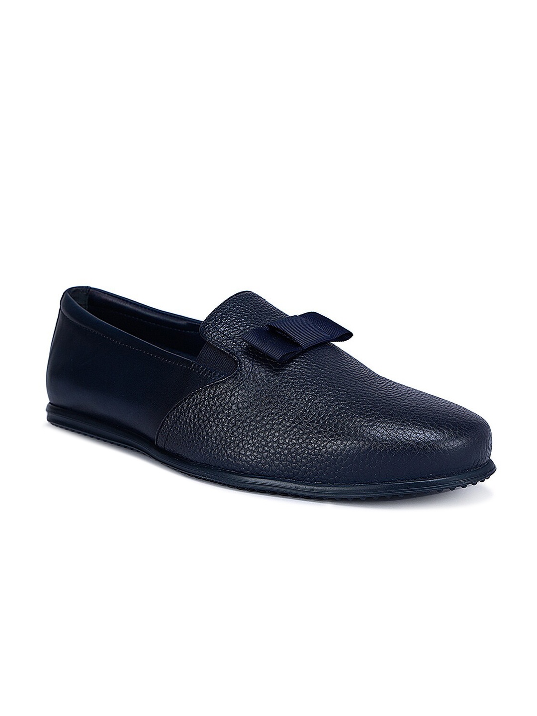 

ROSSO BRUNELLO Men Textured Formal Loafers, Navy blue