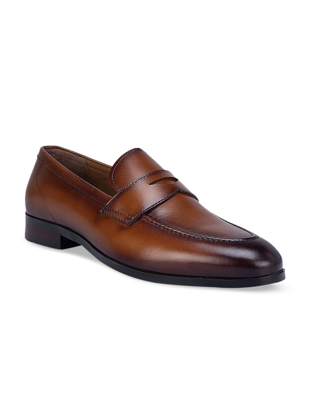 

ROSSO BRUNELLO Men Leather Formal Loafers, Tan