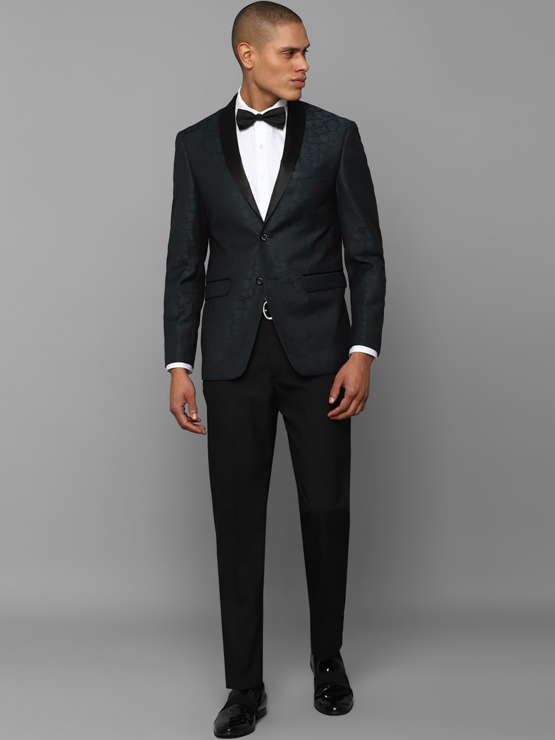

Allen Solly Men Printed Single-Breasted Slim-Fit Two Piece Suit, Black