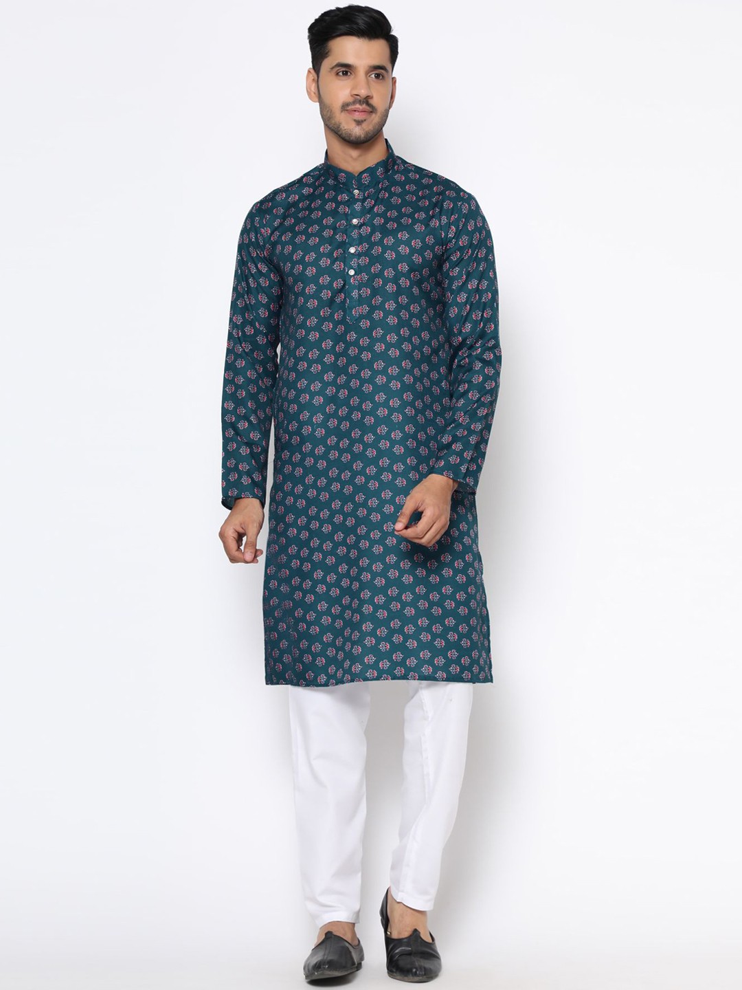 

PREMROOP- THE STYLE YOU LOVE Floral Printed Kurta, Navy blue