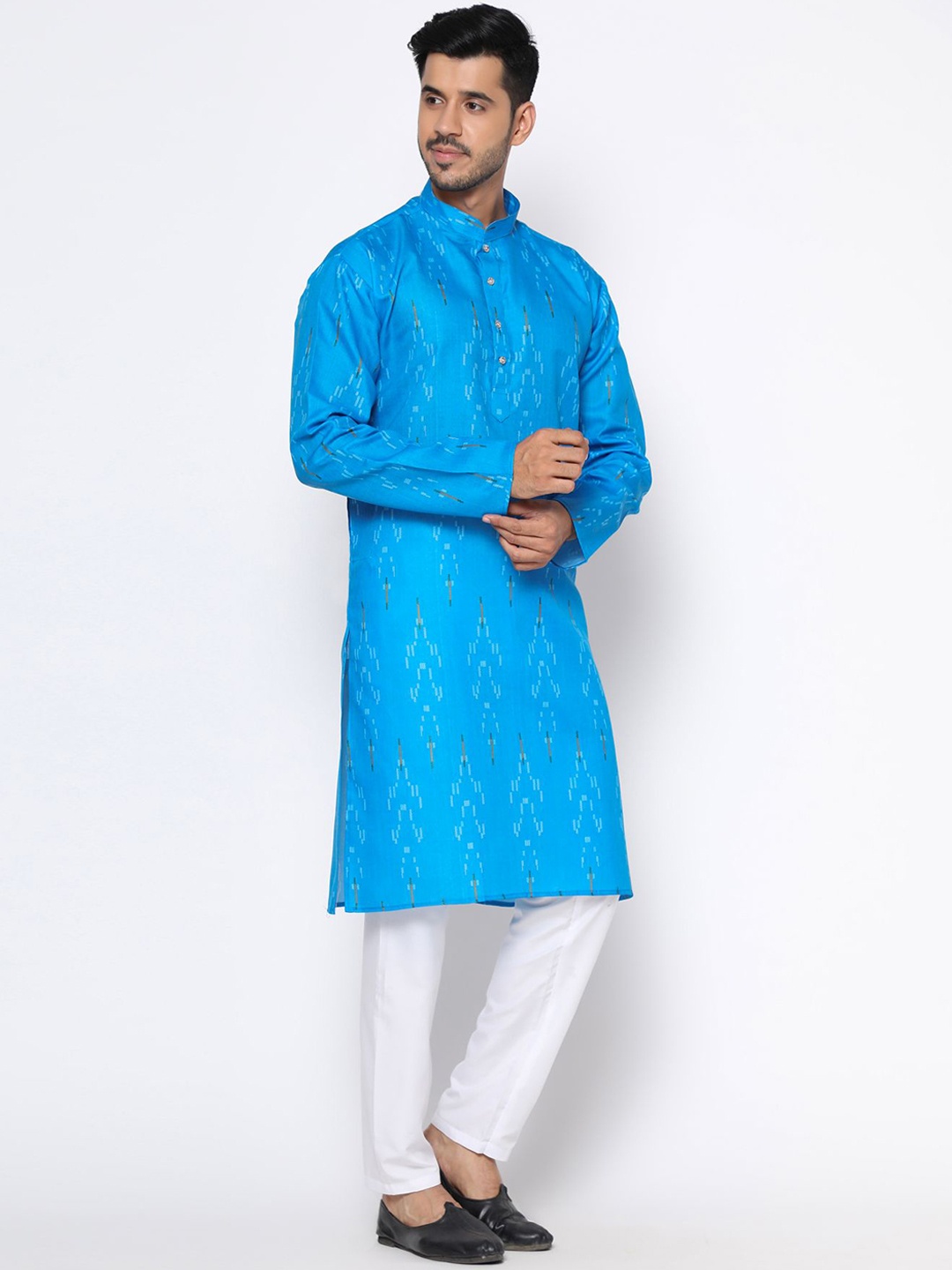 

PREMROOP- THE STYLE YOU LOVE Men Ethnic Motifs Printed Kurta, Blue