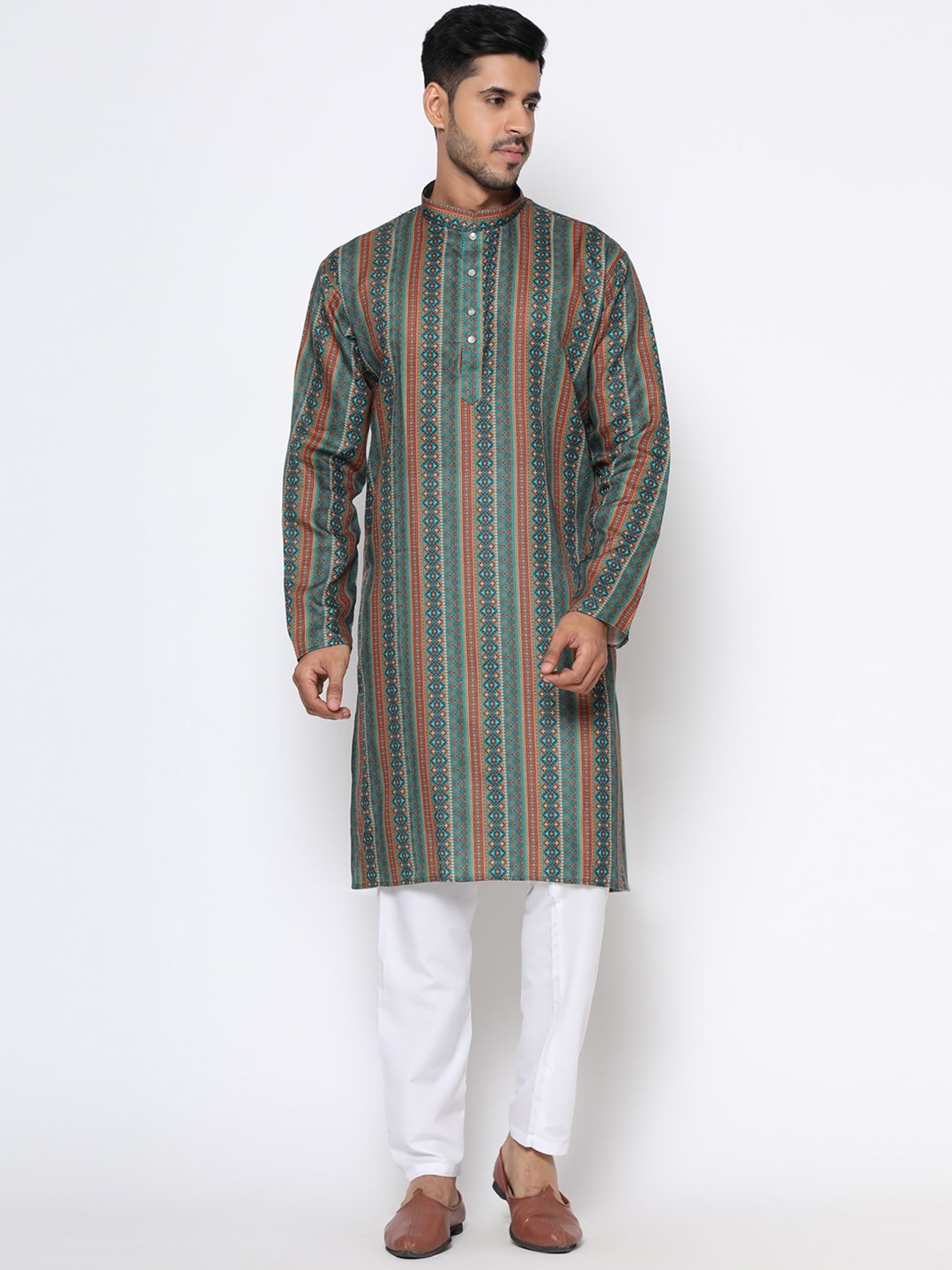 

PREMROOP- THE STYLE YOU LOVE Ethnic Motifs Printed Kurta, Blue