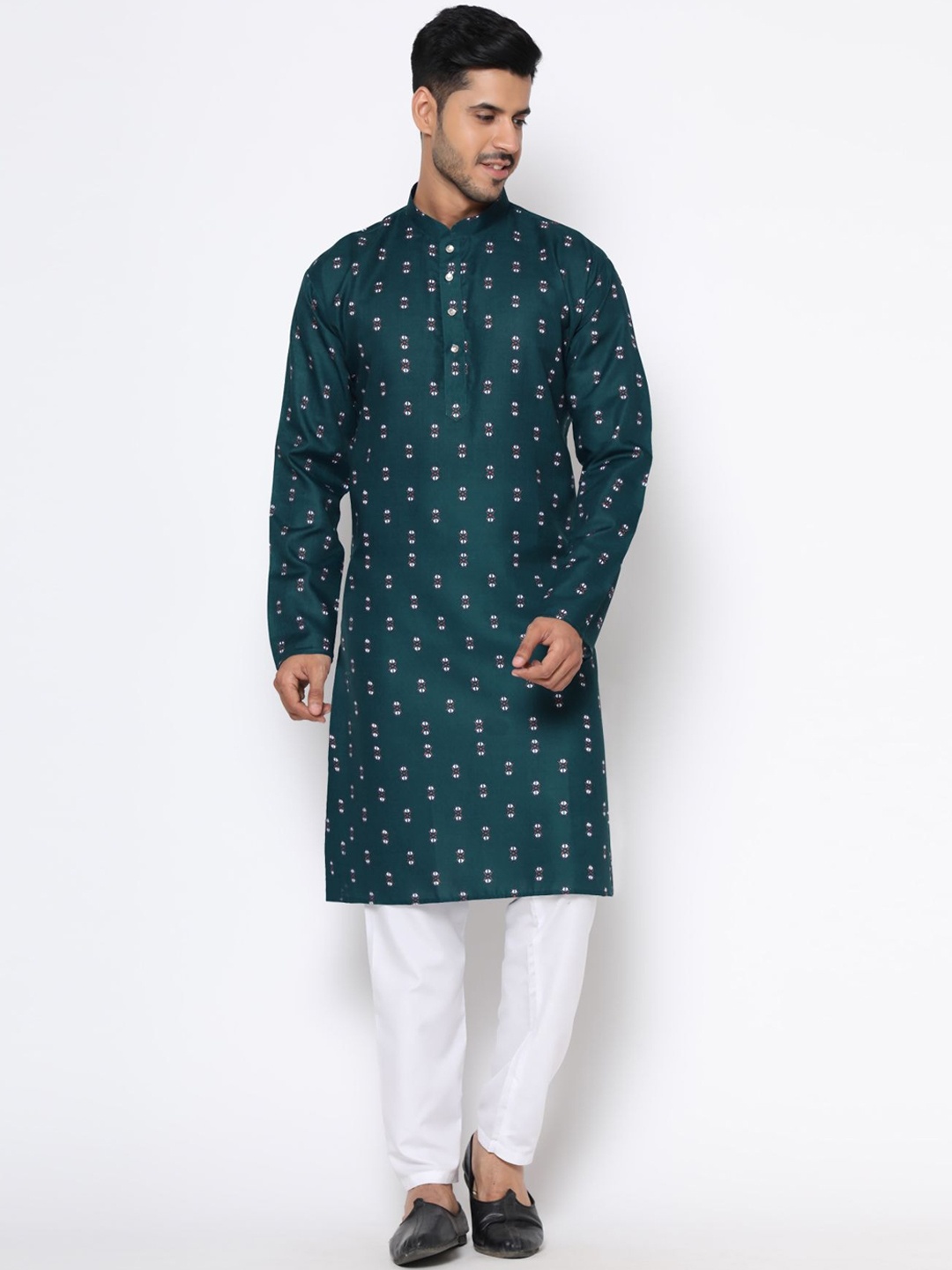 

PREMROOP- THE STYLE YOU LOVE Men Ethnic Motifs Printed Kurta, Blue