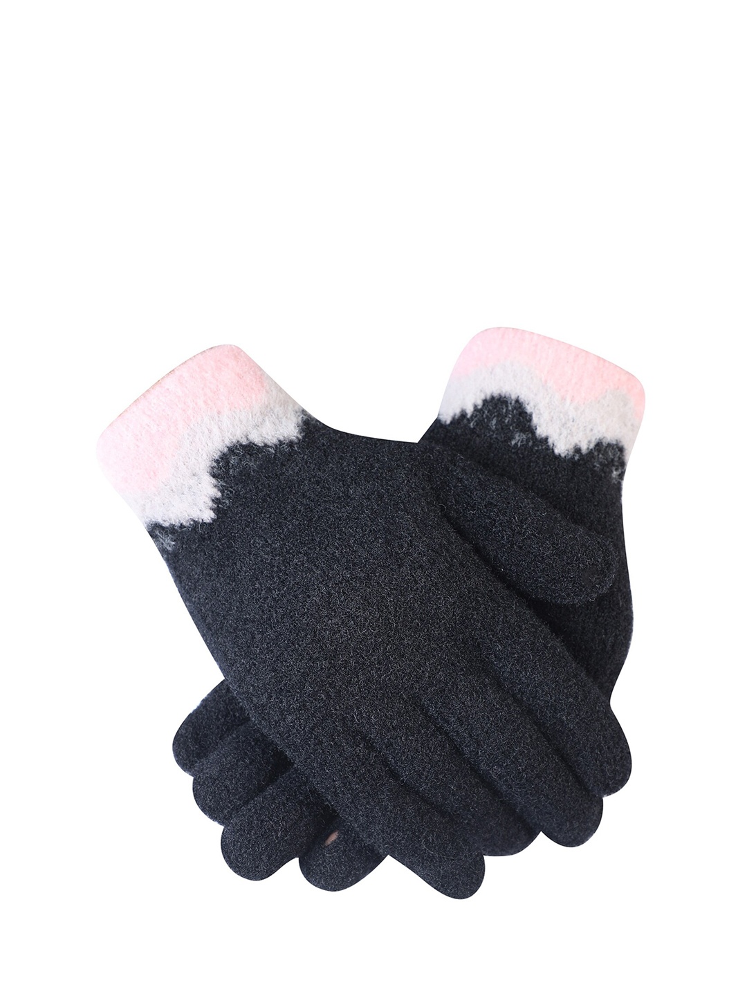 

LOOM LEGACY Women Patterned Hand Gloves, Black