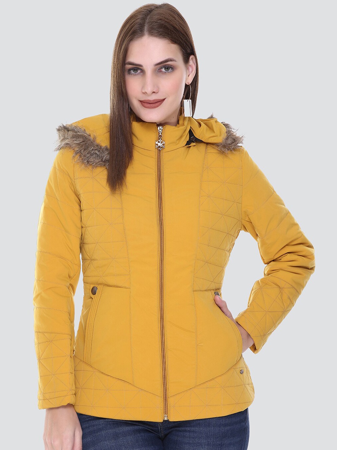 

PEPLS Women Hooded Lightweight Puffer Jacket, Yellow