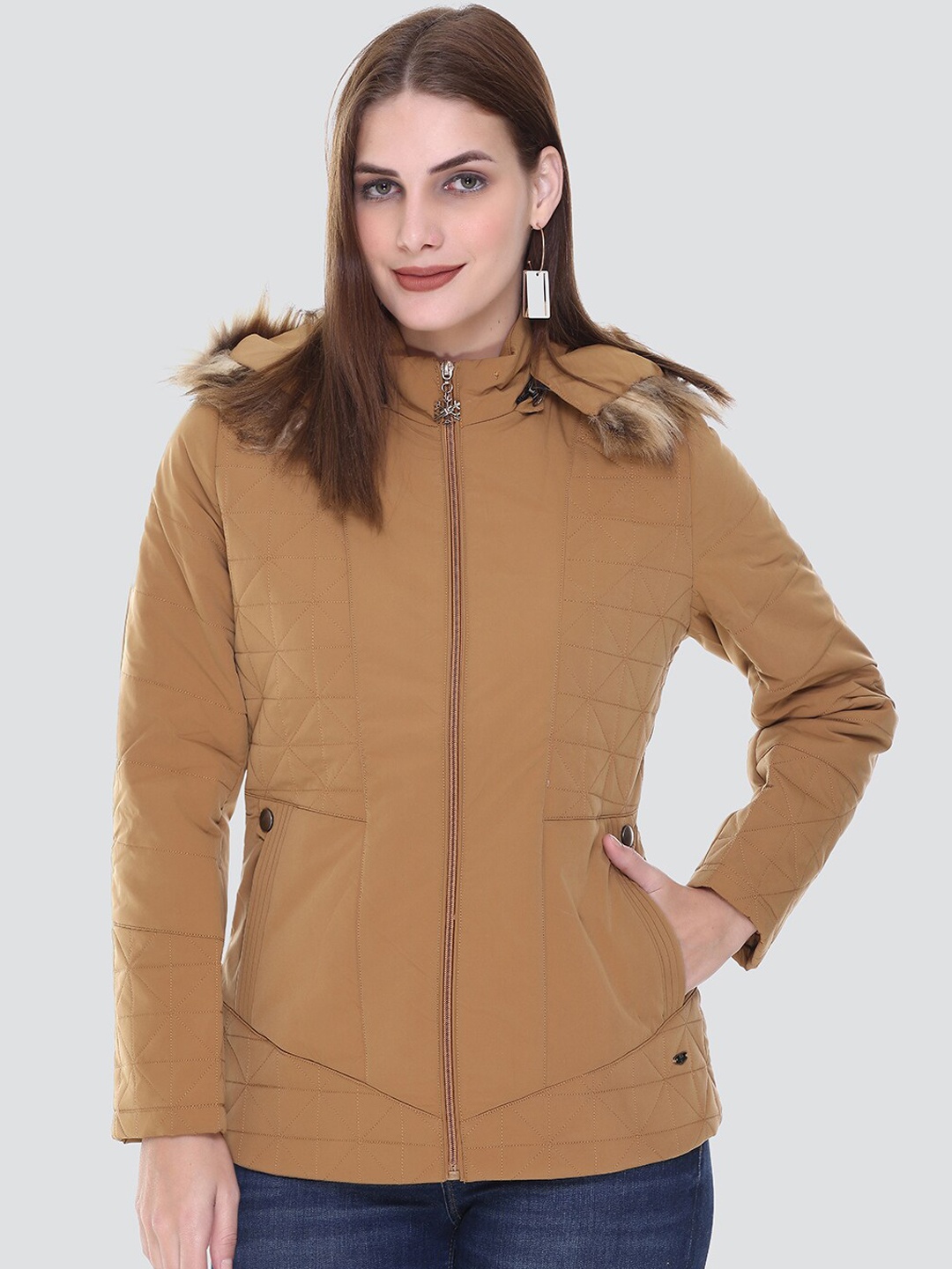 

PEPLS Women Lightweight Hooded Puffer Jacket, Beige