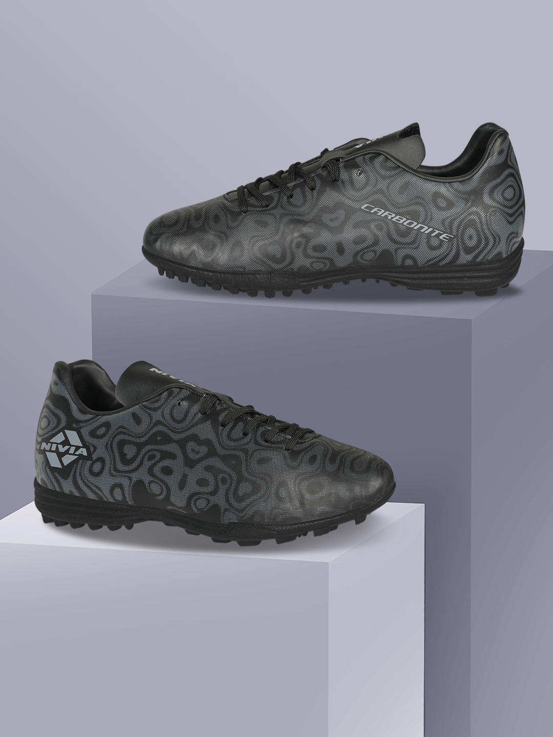 

Nivia Men Carbonite 5.0 Turf Football Shoes, Black