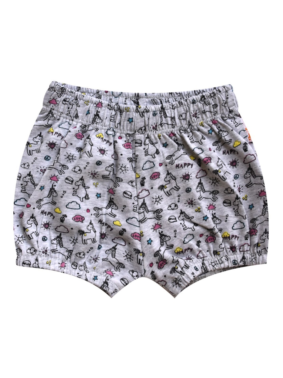 

milou Girls Cotton Floral Printed Shorts, Grey